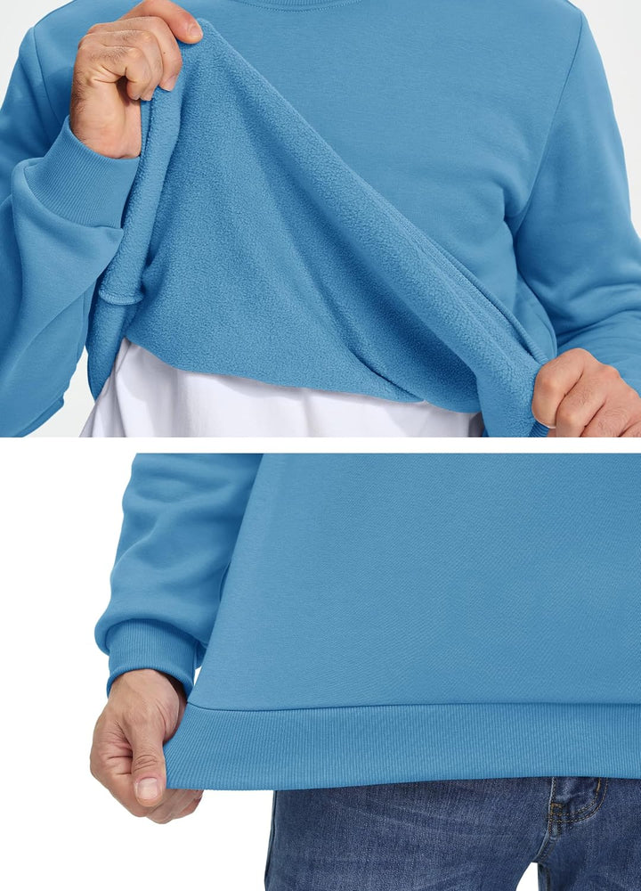 TACVASEN Fleecepullover Herren Sweatshirt Gefüttert Winter Warme Sport Langarmshirt Rundhals Outdoor