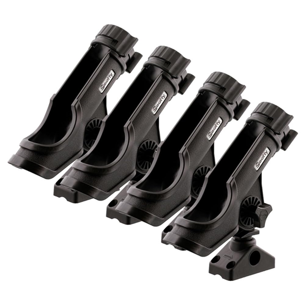 Scotty Quad Powerlock Rutenhalter mit 241 Seiten-/Deckhalterung, Schwarz