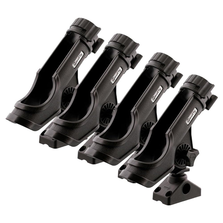 Scotty Quad Powerlock Rutenhalter mit 241 Seiten-/Deckhalterung, Schwarz