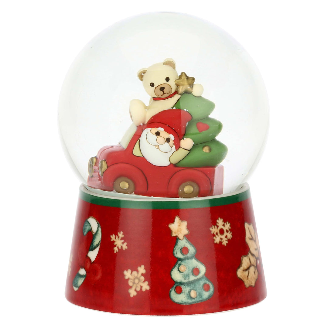 THUN - Boule de Neige Wichtel Oliver und Teddy aus Glas und Keramik, gross, Durchmesser 9,9 cm, Höhe