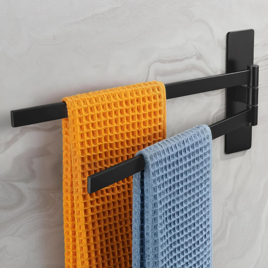 Handtuchhalter Schwenkbar 2-armig Handtuchhalter ohne Bohren aus Edelstahl Handtuchhalter Selbstkleb