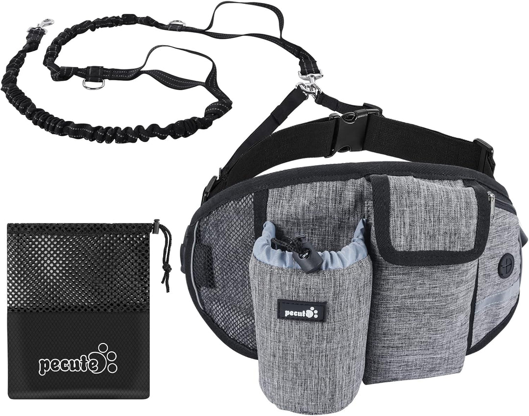Pecute Joggingleine Hunde mit Bauchgurt, Laufgürtel Hundleine für Grosse und Mittelgrosse Hunde, Lei