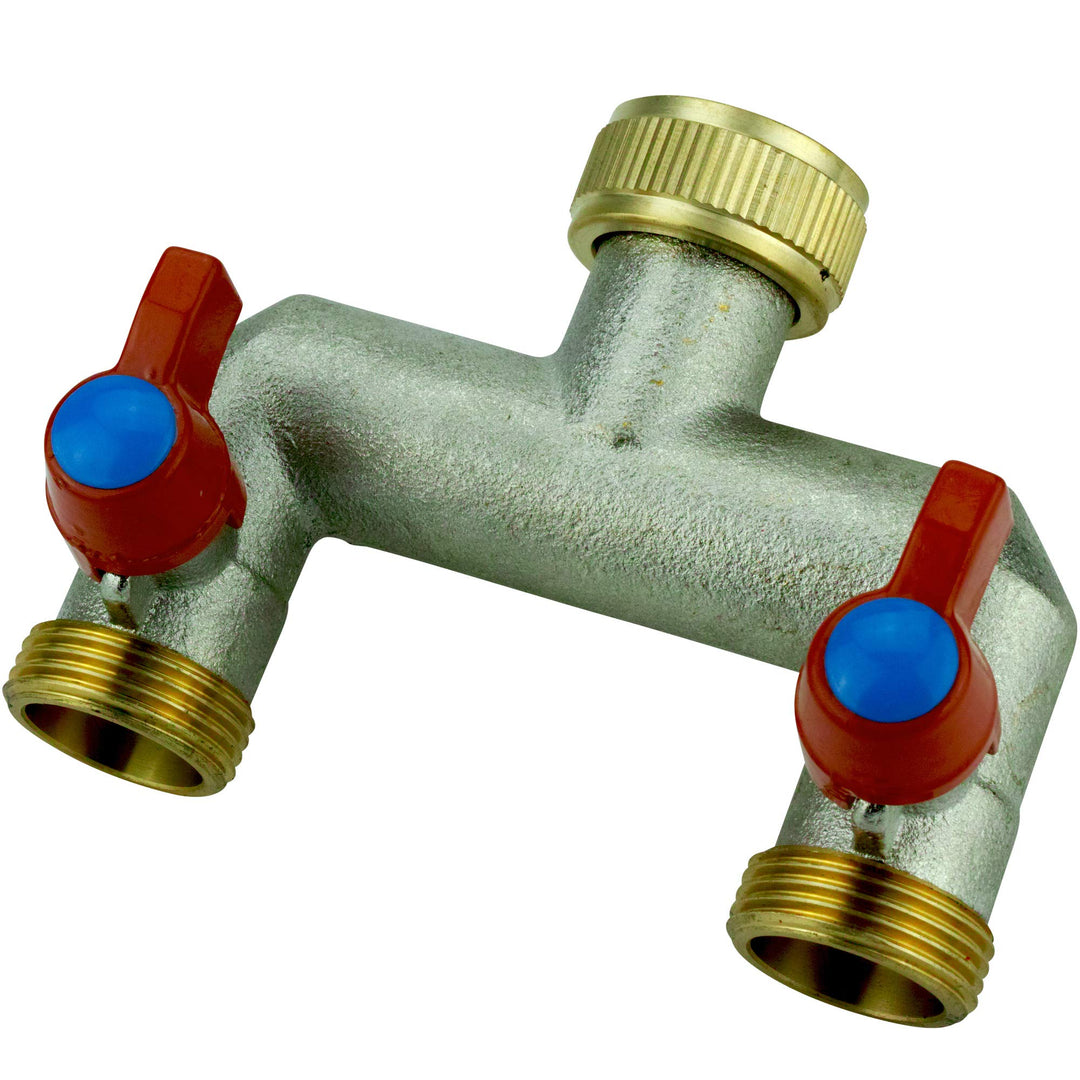 Verteiler 2-Wege 3/4" zum Anschluss 2 Geräten Gartenschlauch