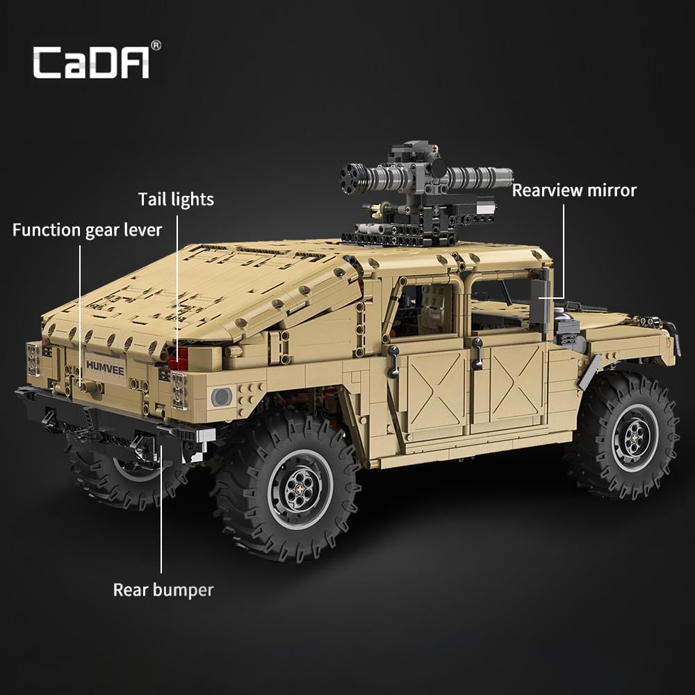 CaDA Master C61036W Hanma H1 1:8 Technologie Off-Road Fahrzeug Klemmblöcke, 3935 Stücke SUV, 4x4 gro