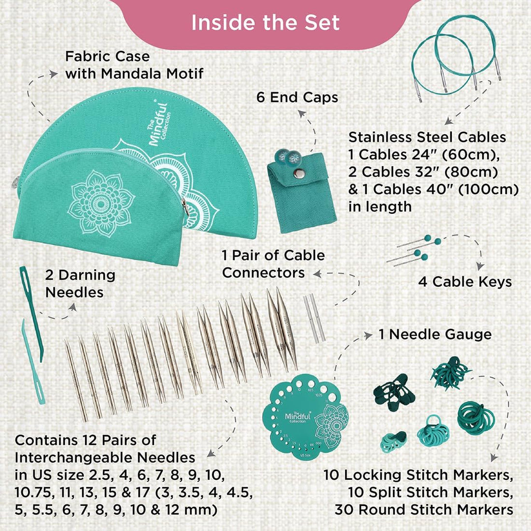 KNITPRO KnitPro auswechselbare Gratitude (13 cm, 312,00 mm) Lace-Nadel-Set 1 Set, K36301, Einheitsgr
