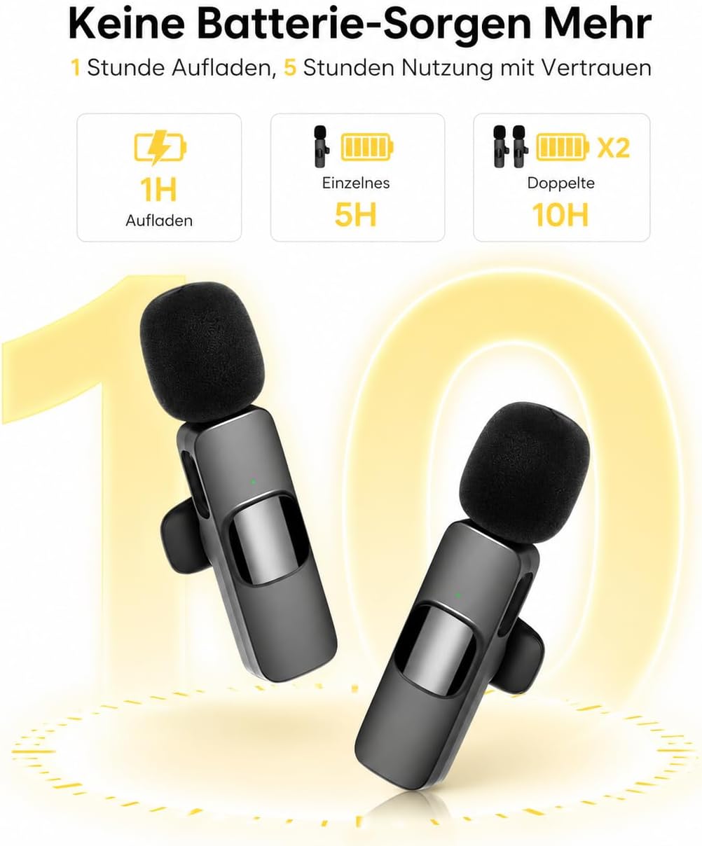 Mikrofon Handy iPhone | Bluetooth Kabellos Mini Wireless Lavalier Microphone Lightning für Ipad I Ph