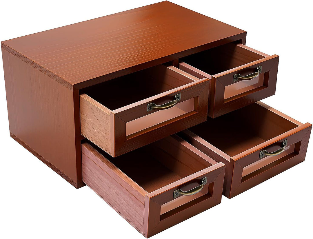 Schreibtisch Organizer Holz Aufbewahrungsschrank Mit 4 Schubladen FüR Zuhause Vintage Holzschubladen