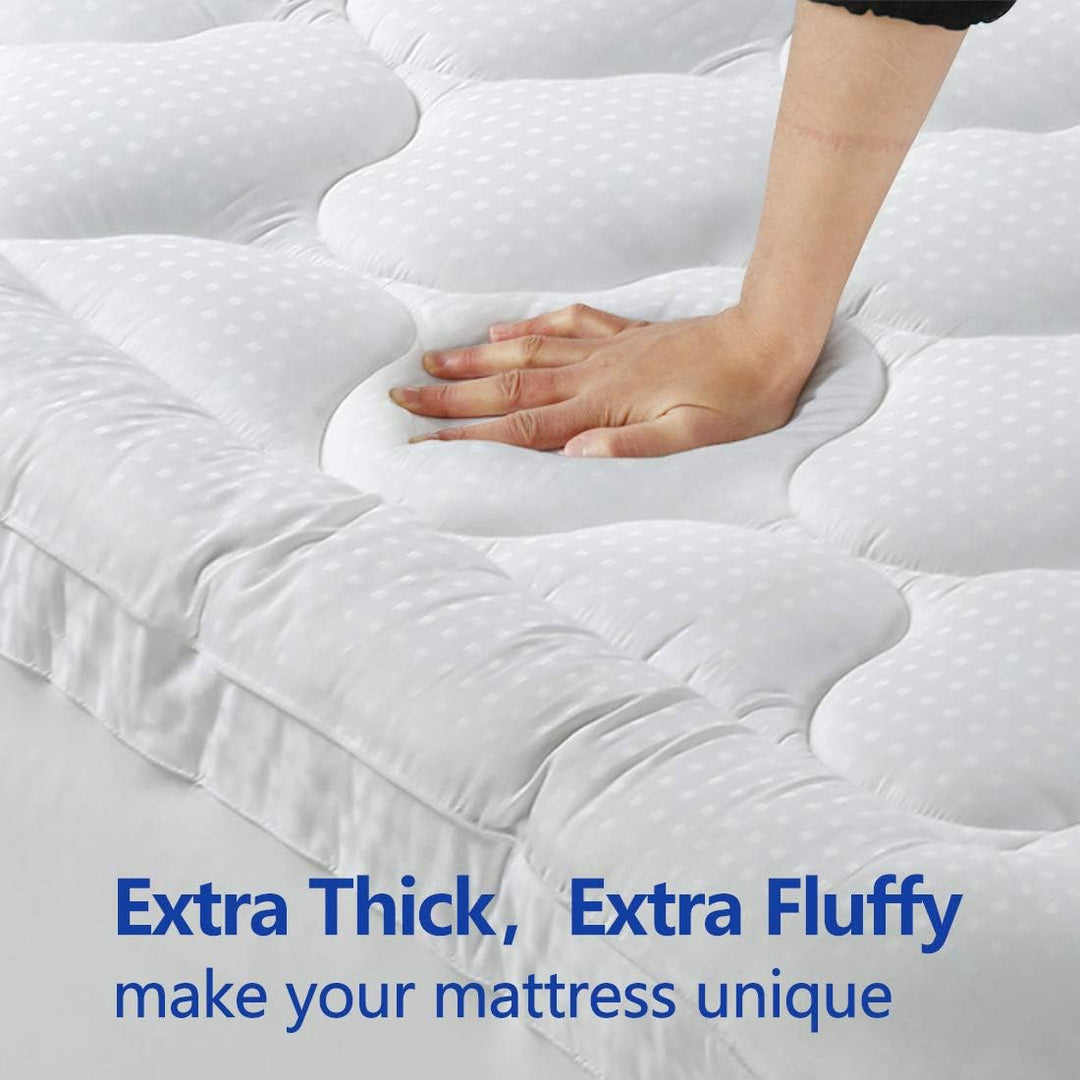 EASELAND Extra Dicke Queen-Size-Matratzenauflage, flauschig, Kissen-Oberseite, Matratzenschoner, Bau