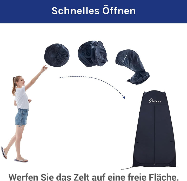 Wolfwise Pop up Toilettenzelt Umkleidezelt, Camping Duschzelt Outdoor Mobile Toilette Umkleidekabine
