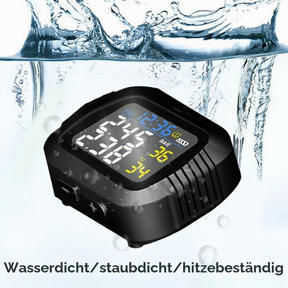 Riloer Motorrad-Reifendrucküberwachungssystem TPMS mit 2 externen Sensoren Kabelloses LCD-Display US