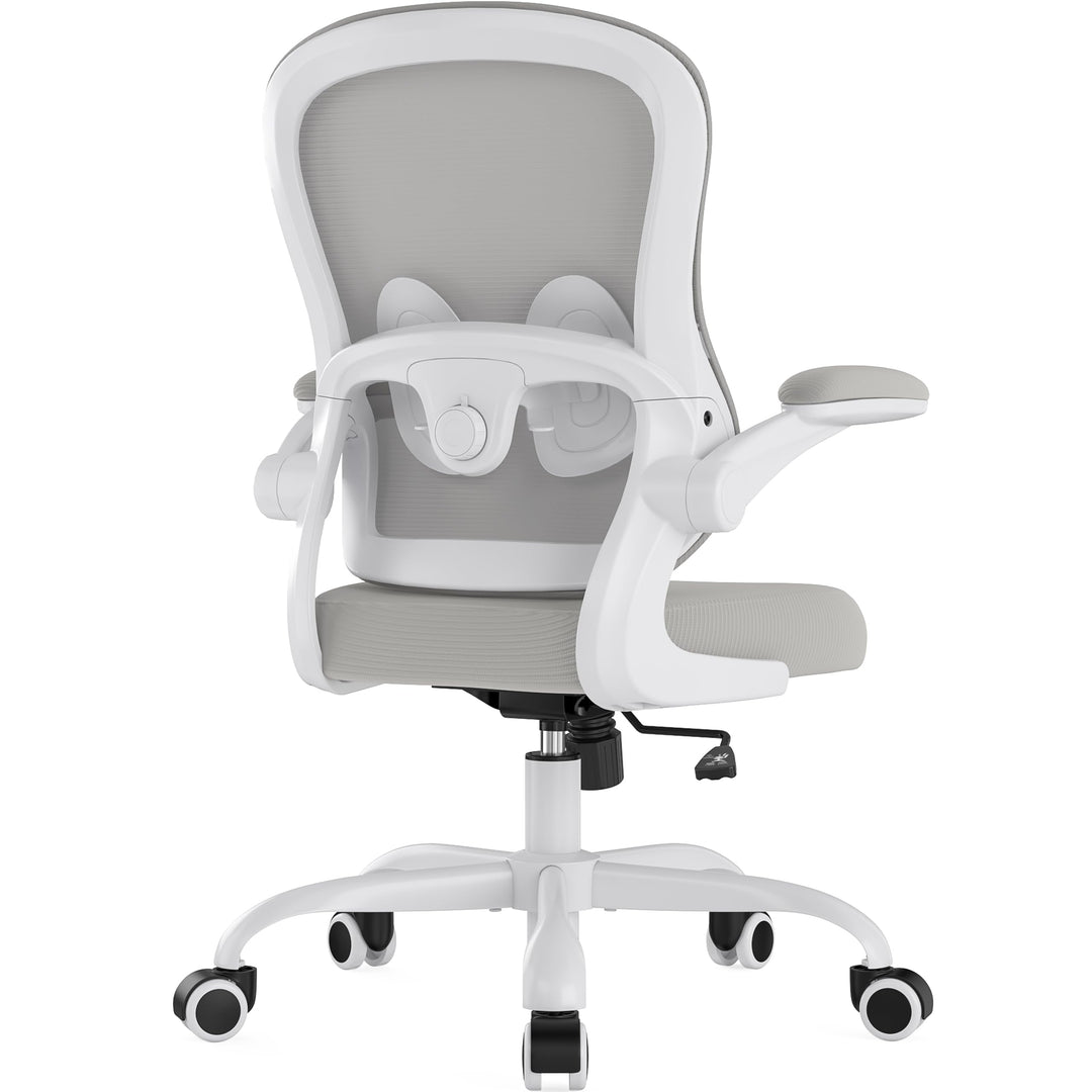 Farini Ergonomischer Mesh Rollcomputer Stuhl mit Verstellbarer Lendenstütze und aufklappbaren Armleh