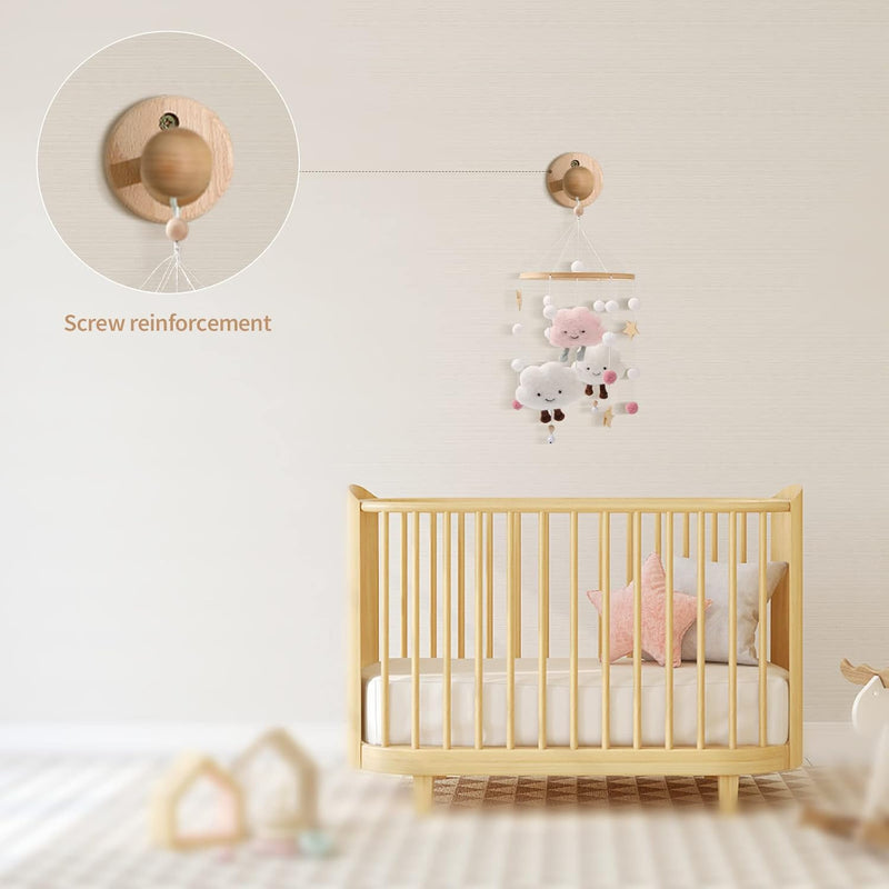 Promise Babe Baby Mobile Halterung Holz für Wand Montage, Babyzimmer Kinderzimmer DIY Baby Mobile Ha