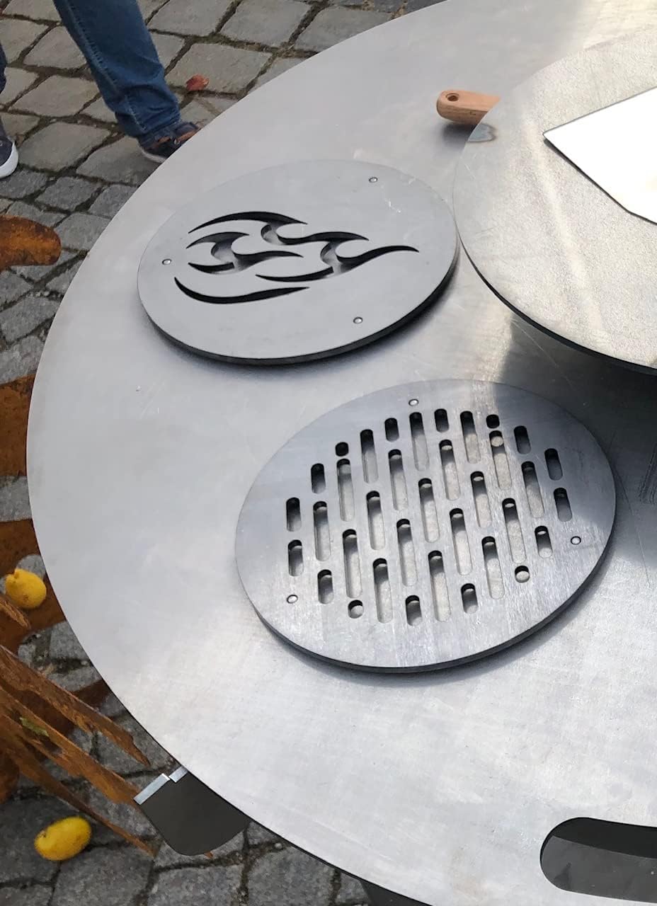 Terma Stahldesign Zubehör Grillrost 20cm für Schürloch Motiv Flamme Made in Germany, Grillrost für F
