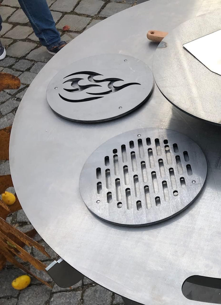 Terma Stahldesign Zubehör Grillrost 20cm für Schürloch Motiv Flamme Made in Germany, Grillrost für F