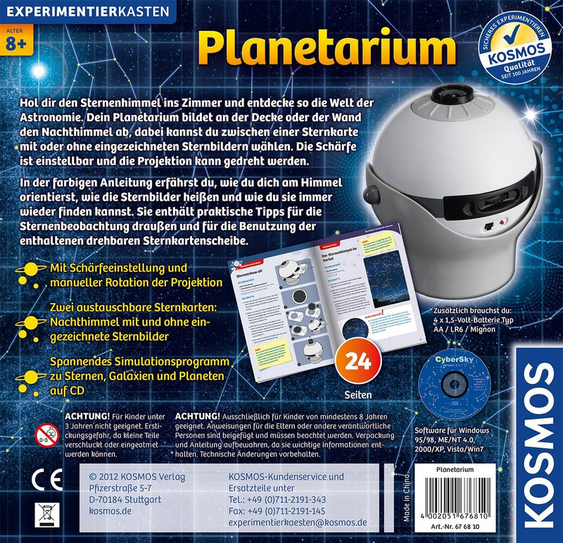 Kosmos 676810 Planetarium, HOL dir die Sterne ins Zimmer, Projektor mit 2 auswechselbaren Sternkarte