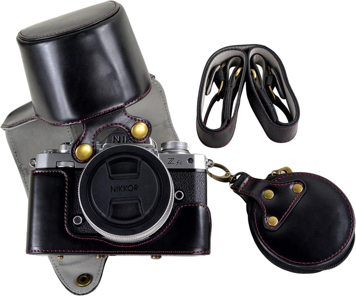 MUZIRI KINOKOO ZFC Tasche, PU-Leder Schutzhülle Kompatibel mit Nikon ZFC/Z FC und 16-50 mm f/3.5-6.3