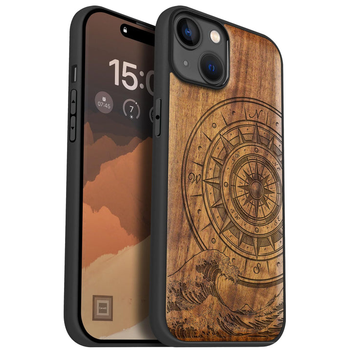 Carveit Holz Handyhülle für iPhone 15 Plus Handyhulle kompatibel mit MagSafe Massivholz für Apple 15