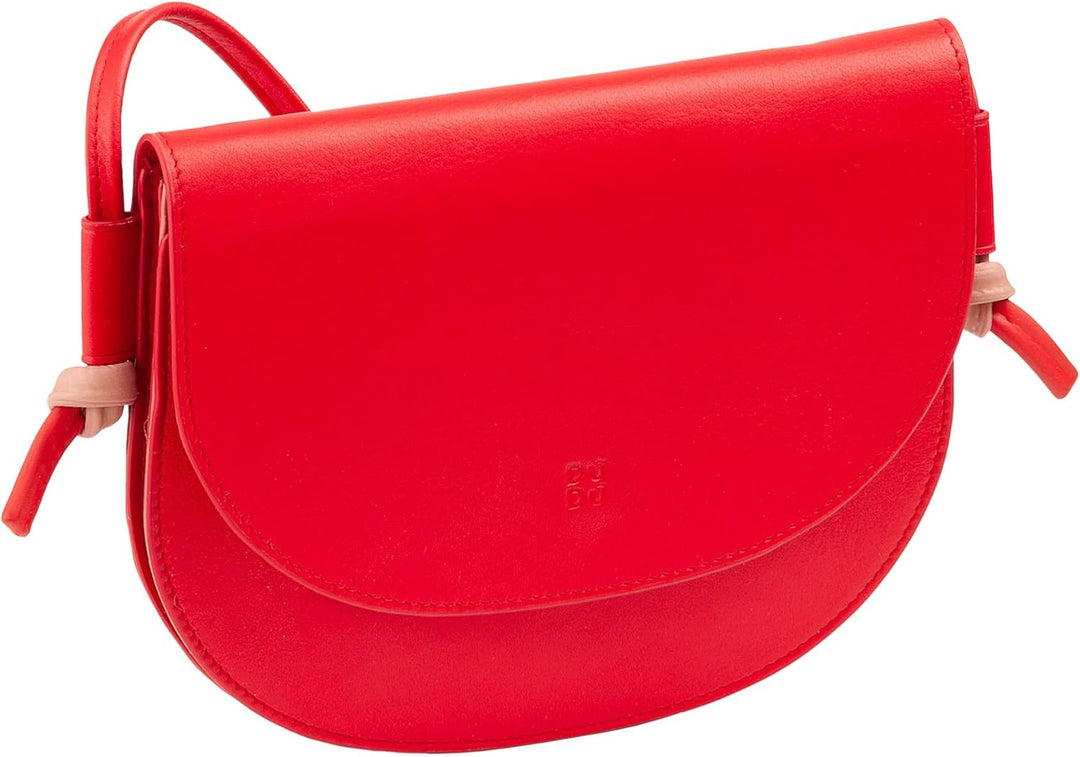 Damen Umhängetasche aus Leder, kompaktes schlankes Design Handtasche mit Knopfverschluss, Verstellba