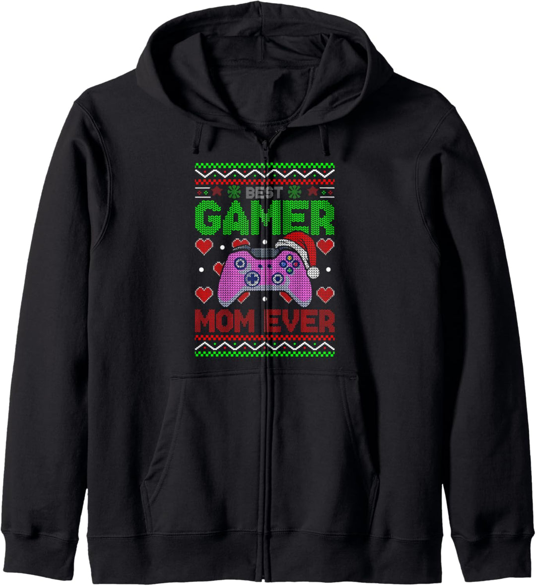 Best Gamer Mom Ever Christmas Ugly Gaming Sweater Videospiel Kapuzenjacke