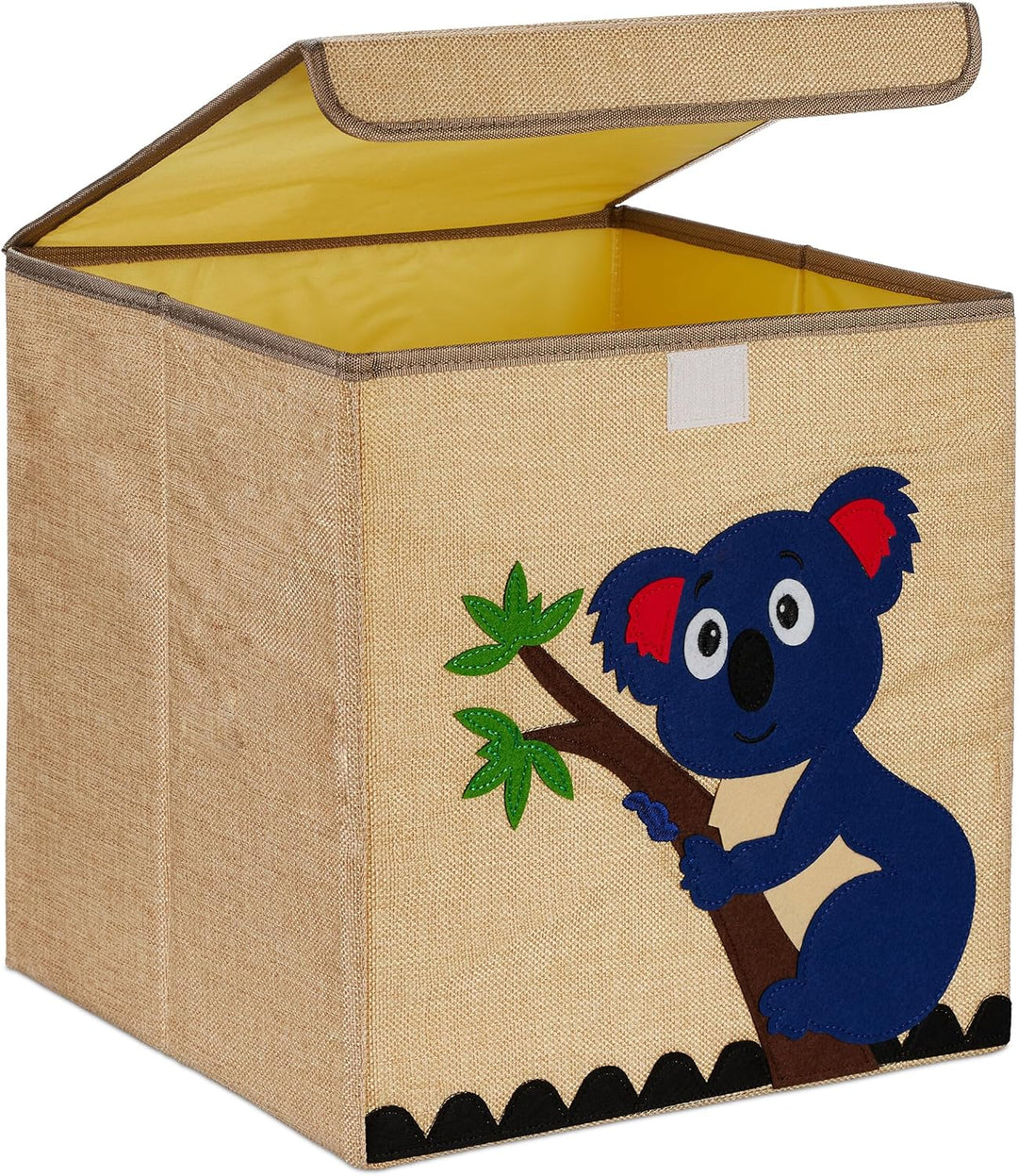 Relaxdays Aufbewahrungsbox, Koala-Motiv, Stoffbox für Kinder, faltbar, HBT: 33 x 33 x 33 cm, Spielze