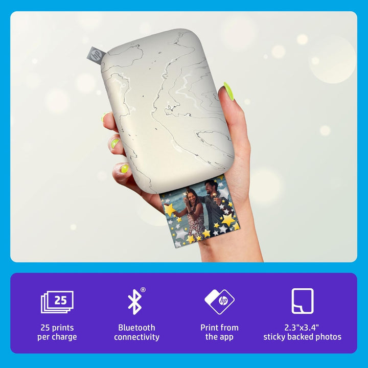 HP , Farbig , Sprocket Select Tragbarer Sofortbilddrucker mit 2,3 x 3,4 Zoll (Weiss) Zink-Papierbünd