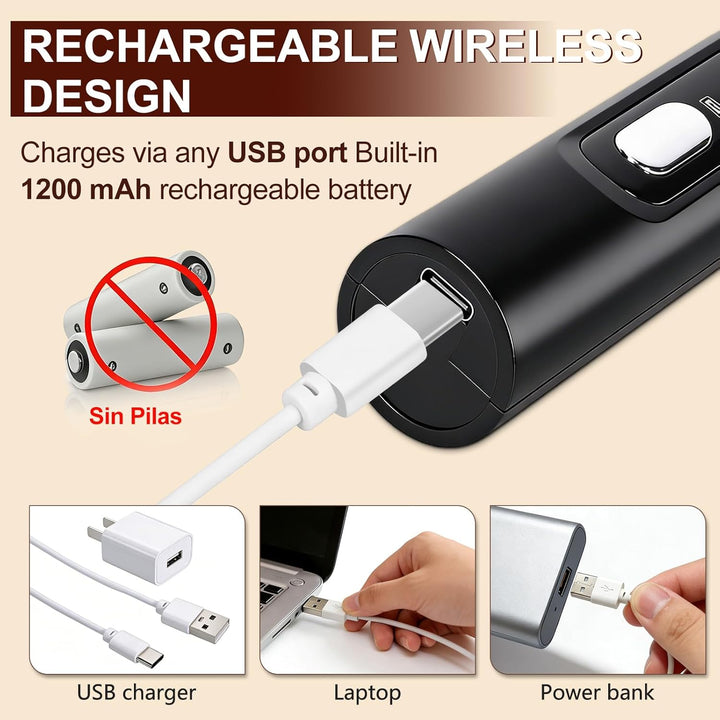 Milchaufschäumer Stab, 3 Gang USB-C Wiederaufladbar Milchschäumer, Milchaufschäumer Elektrisch Stab