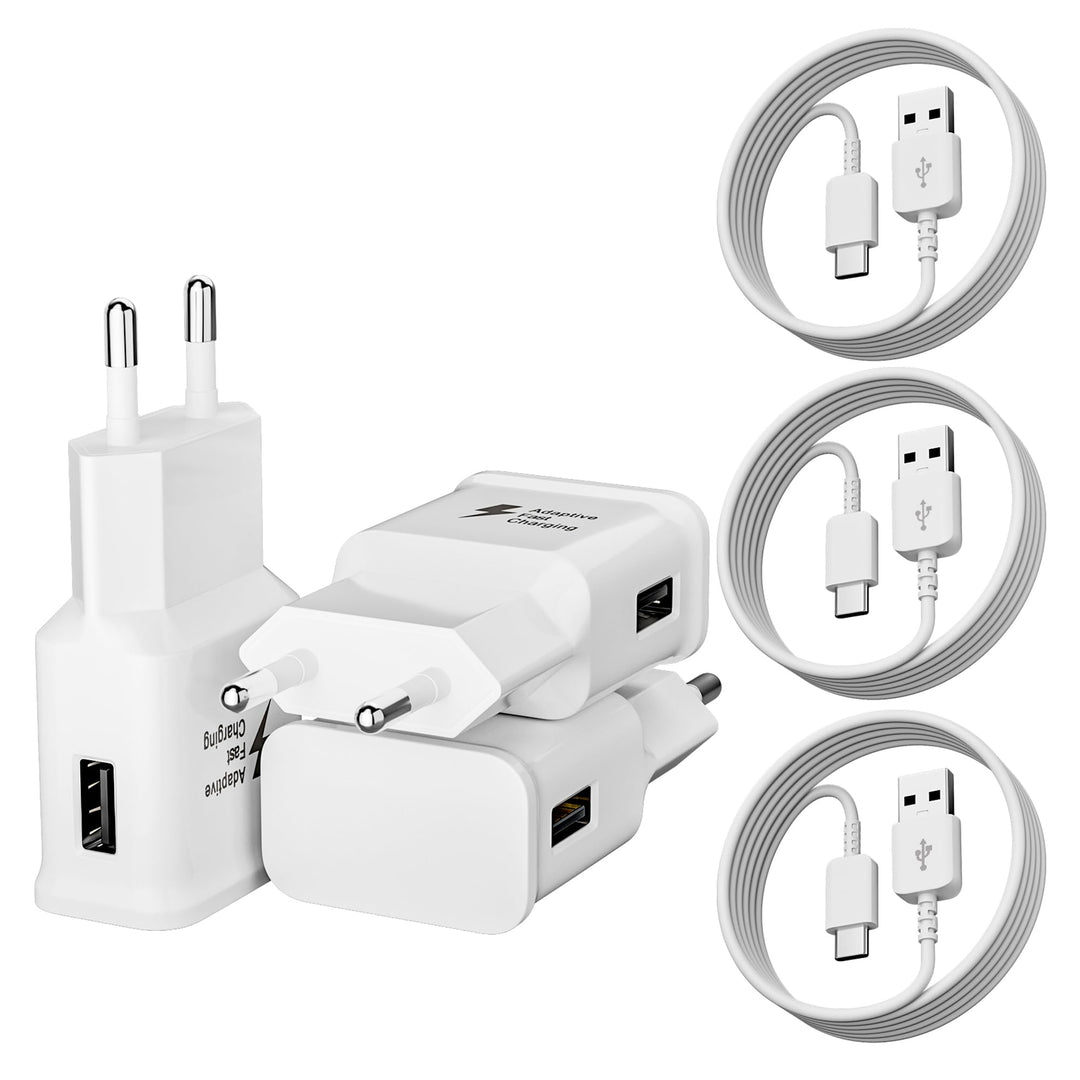 3er-Pack 15W Ladegerät mit USB C Ladekabel für Samsung Galaxy A16 A13 A14 A15 A20 A25 A33 A35 A40 A5