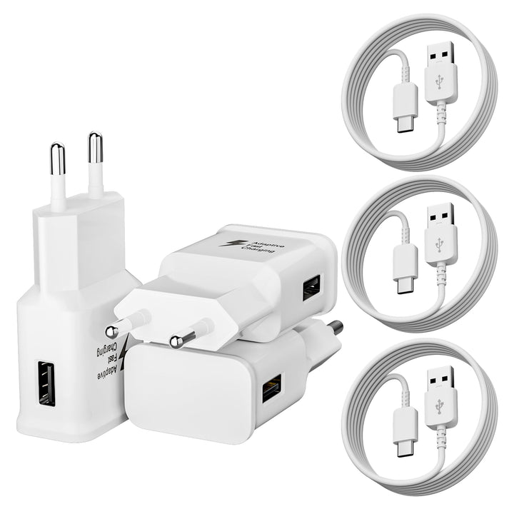 3er-Pack 15W Ladegerät mit USB C Ladekabel für Samsung Galaxy A16 A13 A14 A15 A20 A25 A33 A35 A40 A5