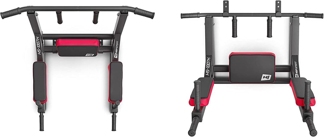 Hop-Sport 2in1 Kraftstation HS-1007K - Dip-Station mit Klimmzugstange zur Wandmontage - Pull Up Bar
