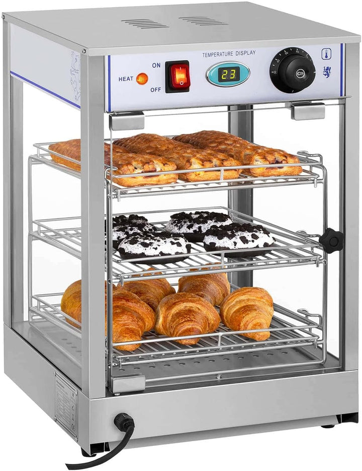 Royal Catering Heisse Theke Warmhaltevitrine Wärmetheke RCHT-850 (850 W, Wärmebereich 0-85 °C, Ablag
