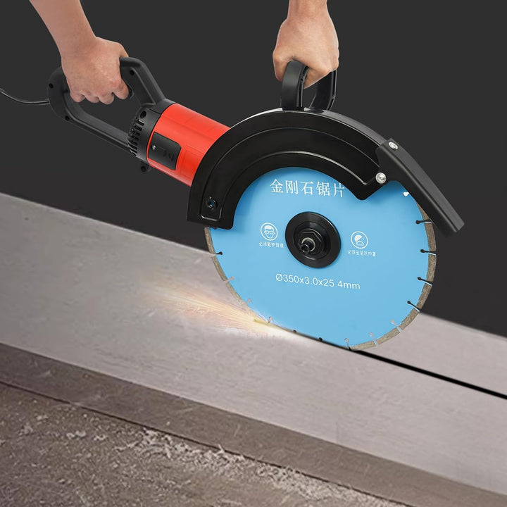 Mauernutfräse 3500W, Betonschneider 3800 U/min Schneidetiefe 85-140mm für Granit Beton Marmor Zement