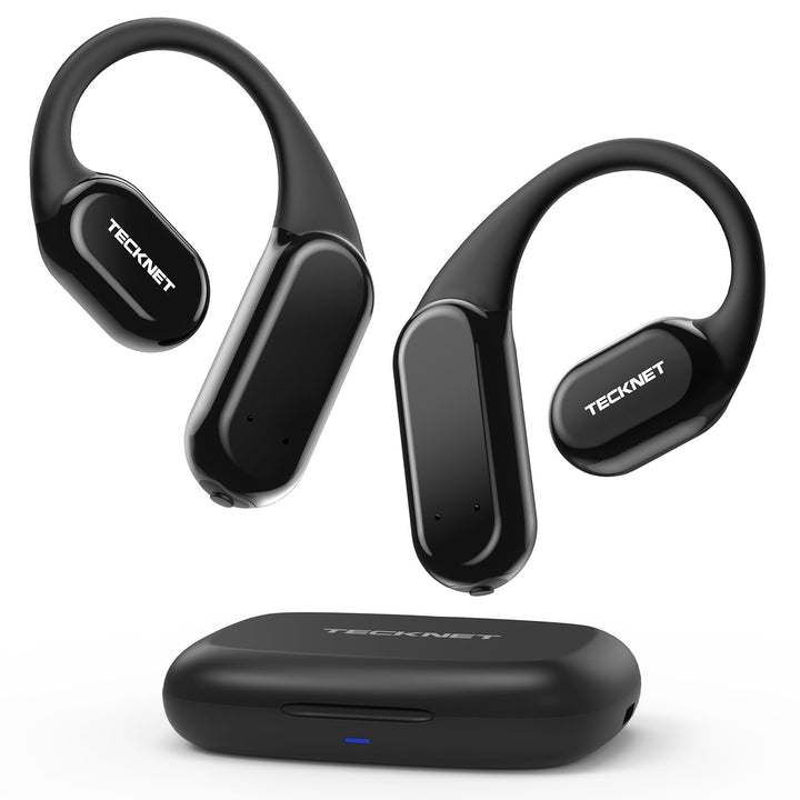 TECKNET Kabellose Open-Ear-Kopfhörer, Kopfhörer Kabellos Bluetooth, Knochenschall Ohrbügel, IP68 Was