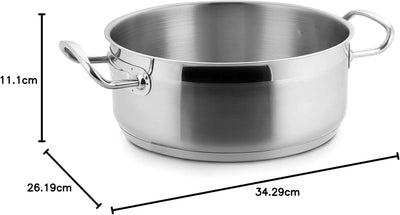 Lacor BRATENTOPF O/Deckel ECO-Chef 24X9.5 CMS, Edelstahl, 24, 34.2 x 26.3 x 11.5 cm 34.20 x 26.3 x 1