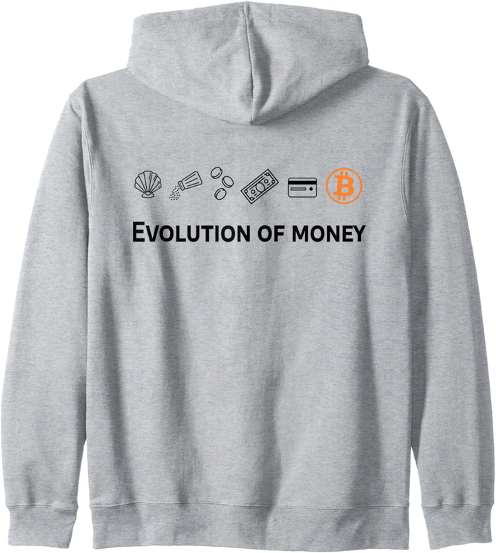 Bitcoin Evolution of Money Statement BTC 21 Million Geld Kapuzenjacke