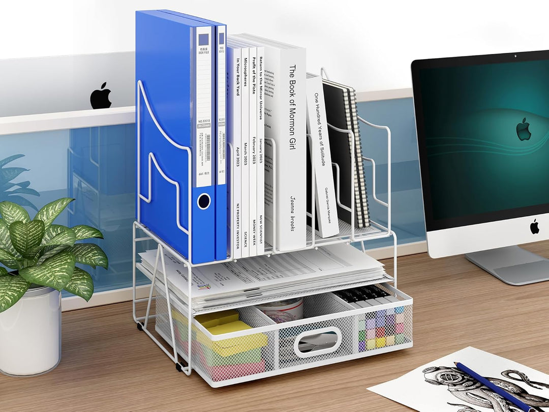 EasyPAG 6 Fächer A4 Metall Büro Schreibtisch Organizer Dokumentenhalter Aktenablage Zeitschriftenhal
