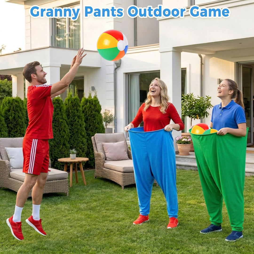 2 Stück Gross Granny Pants Hof-Spiel, Spiele für Draussen, Wurfspiel Outdoor, mit Draussen 8 Bälle,