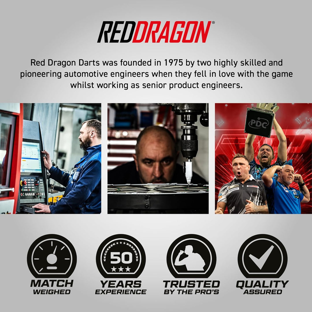 RED DRAGON Evos Steel Tungsten Dartpfeile Profi Steel Darts Set mit Flights, Schäfte and Brieftasche