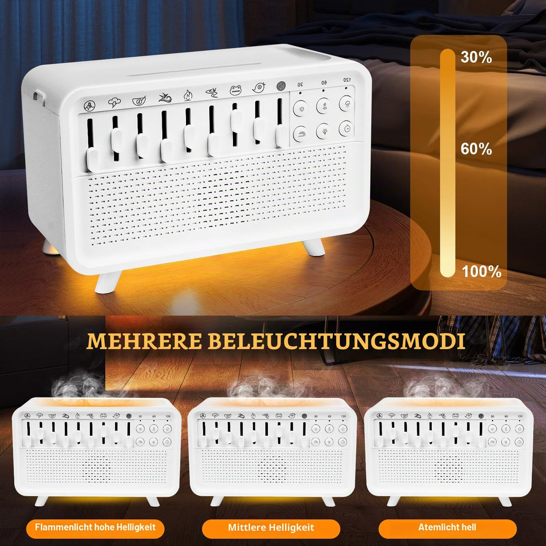 White Noise Night Light Humidifier, Luftbefeuchter mit Geräuschen, Portable Night Light Noise Machin