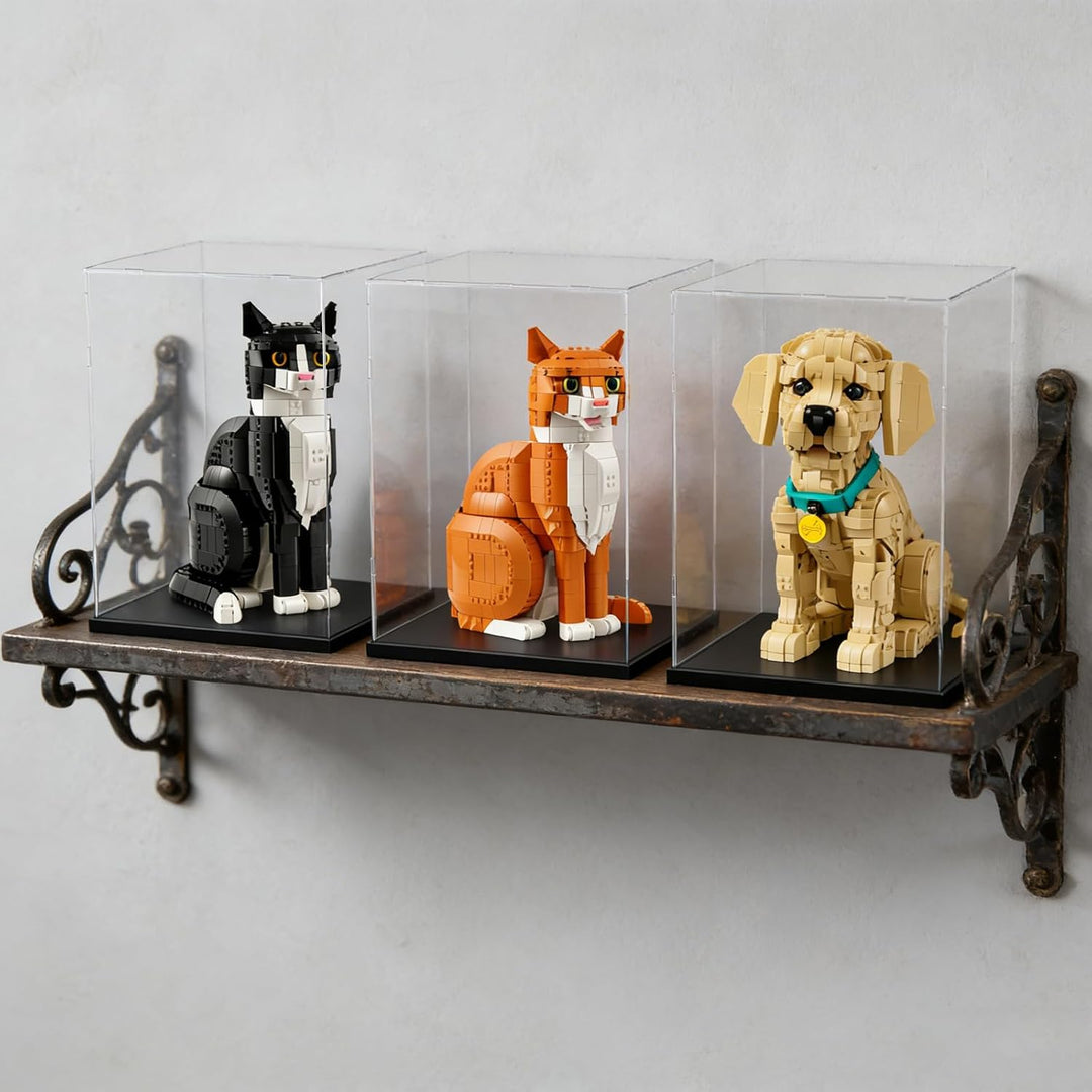 ELEpure Box mit Vitrine, Acryl, transparent, für Kollektion Lego, Figuren, Modell, grosse Präsentati