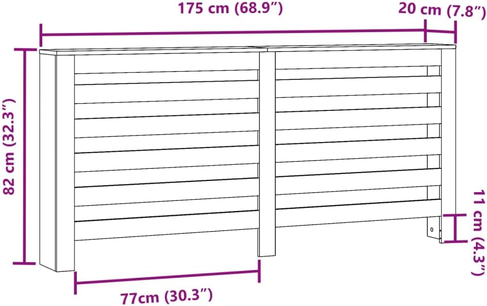 vidaXL Heizkörperverkleidung, Heizungsverkleidung Modernes Latten-Design, Heizkörperabdeckung für Wo