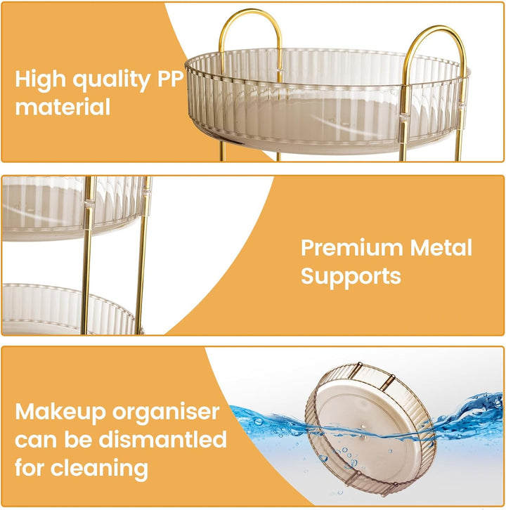Make Up Organizer,360° drehbarer Makeup Organizer,Skincare Parfüm Organizer,Badezimmer Kosmetik Orga