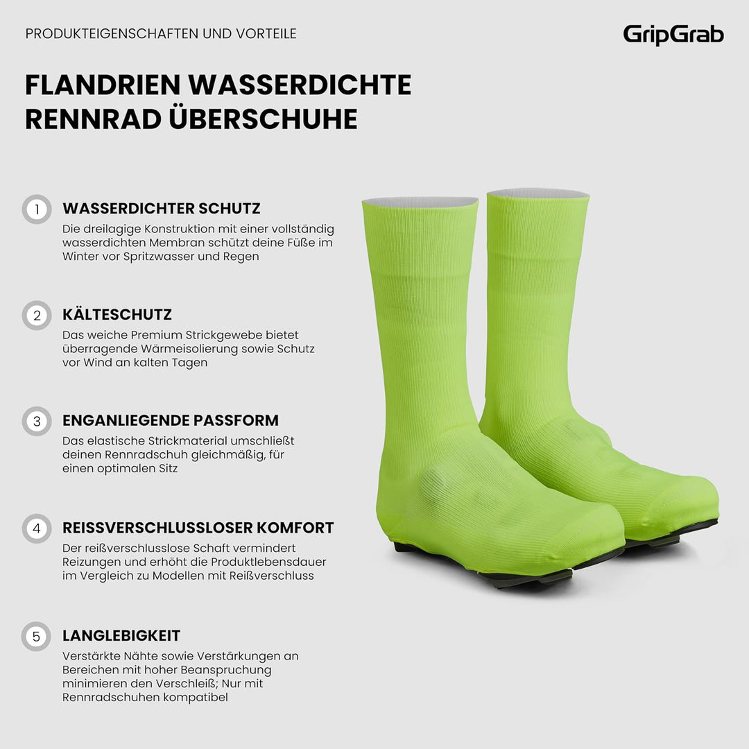 GripGrab Flandrien wasserdichte Gestrickte Rennrad Regenschutz Überschuhe Knitted Aero Radsport Über
