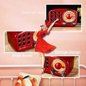 Radio Feegar Retro Bluetooth Lautsprecher,Vintage FM Radio mit altmodischem klassischem Stil,Starke