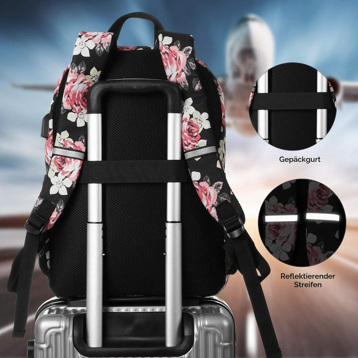 YAMTION Schulrucksack für Mädchen, Schultasche, Mädchen, Rucksack, Damen, Rucksack, Laptop, für Reis