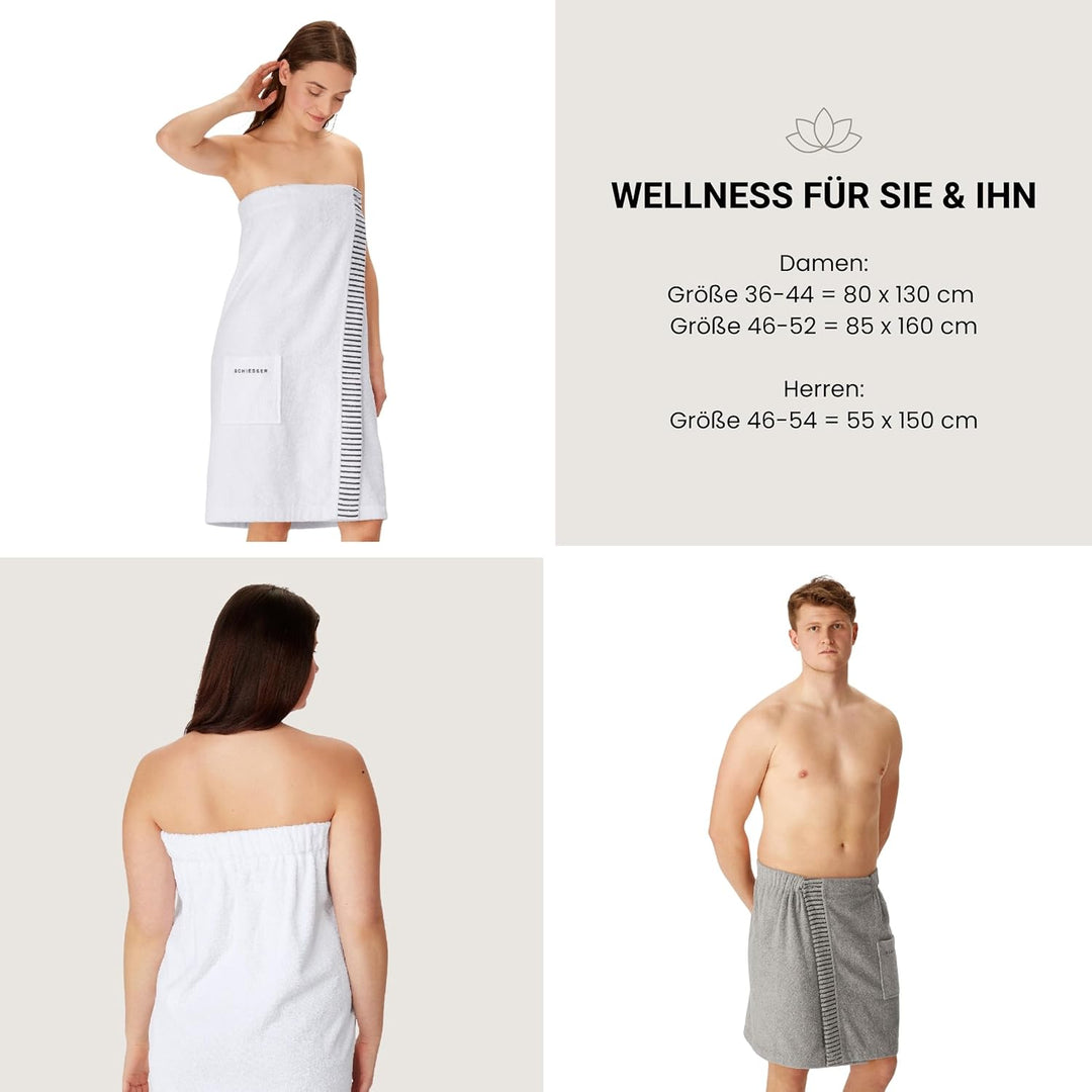 Schiesser Saunakilt Rom für Damen aus saugstarkem Baumwoll-Frottier (Grössen S - XXL), Made in Green