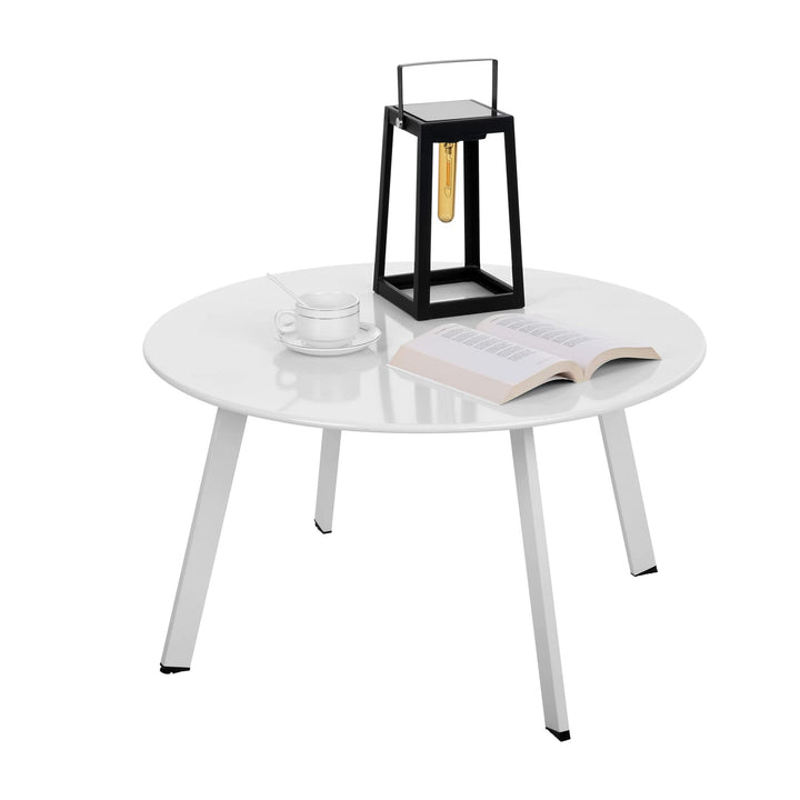 Beistelltisch Metall, Garten Beistelltisch Rund, Sofatisch Kaffeetisch & Couchtish mit Verstellbarer