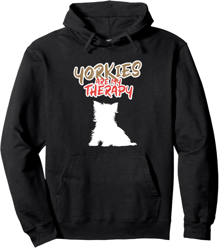 Yorkies als Therapie Ironischer Yorkshire Terrier Pullover Hoodie