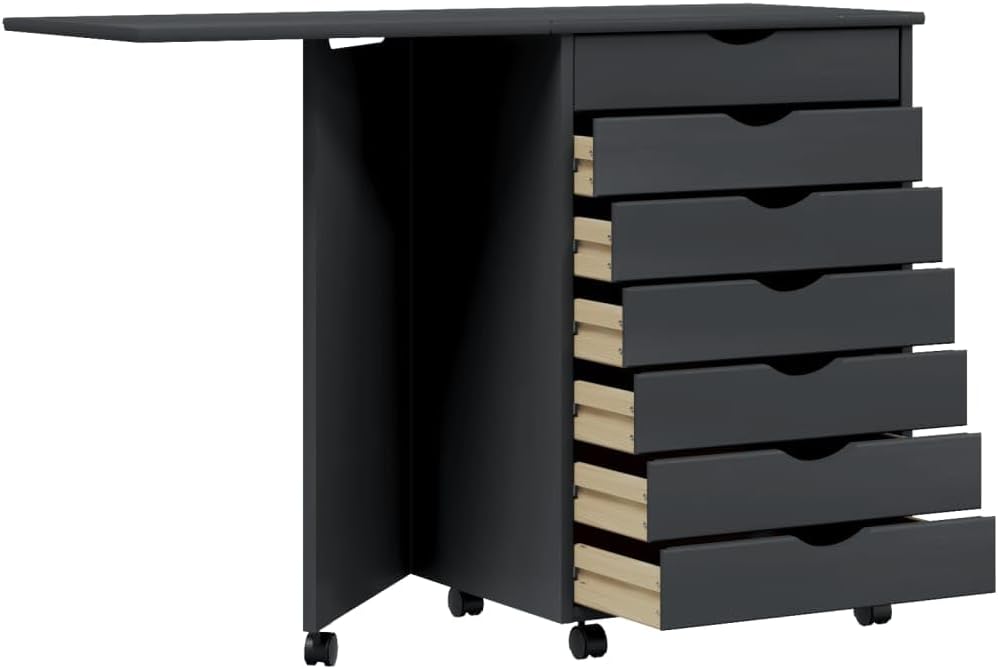 Festnight Rollcontainer Schreibtisch Rollschrank Aktenschrank Mit 7 Schubladen Moss Bürocontainer mi