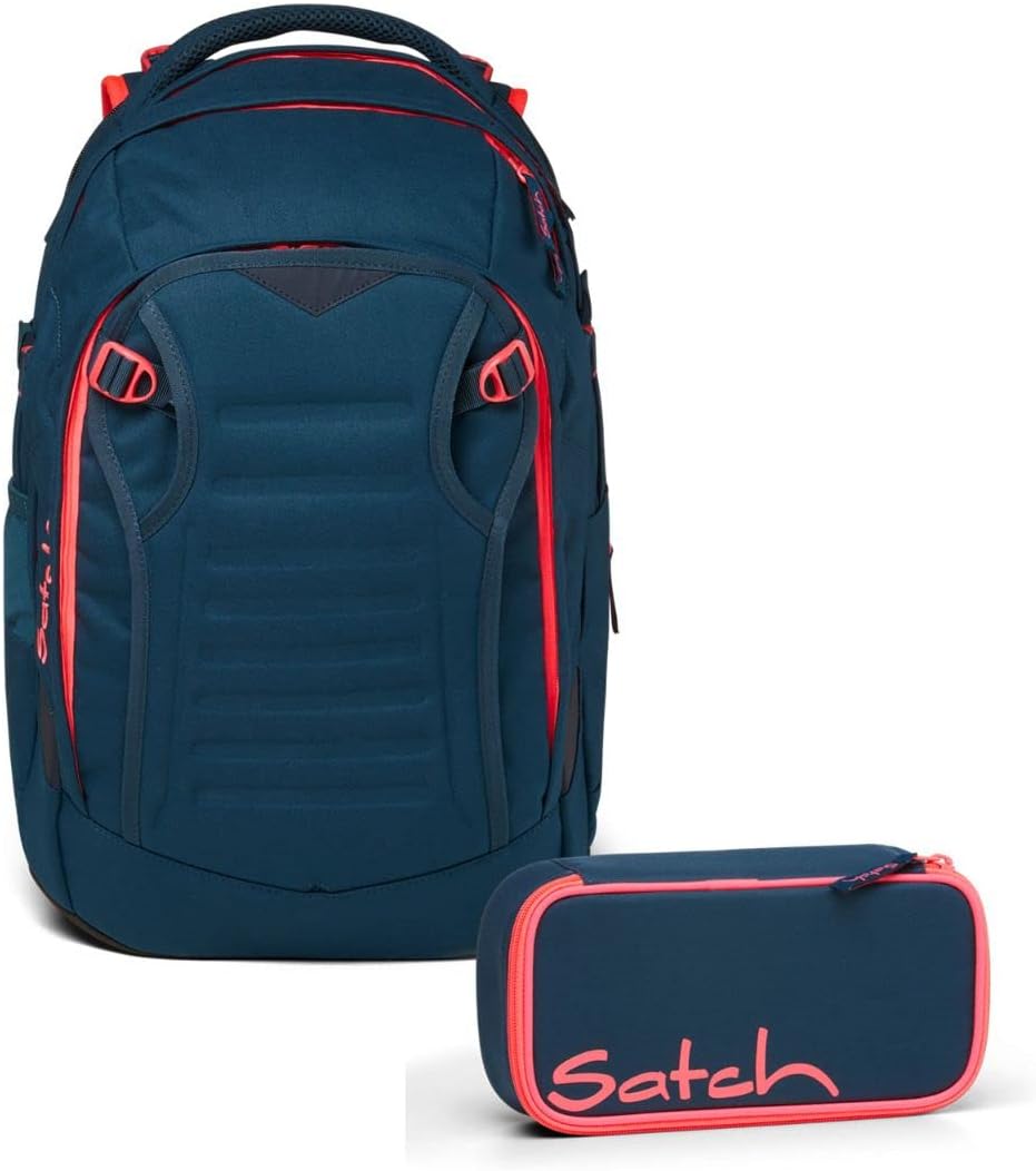Satch Match Schulrucksack Set 2tlg. mit Schlamperbox Pink Phantom, Pink Phantom