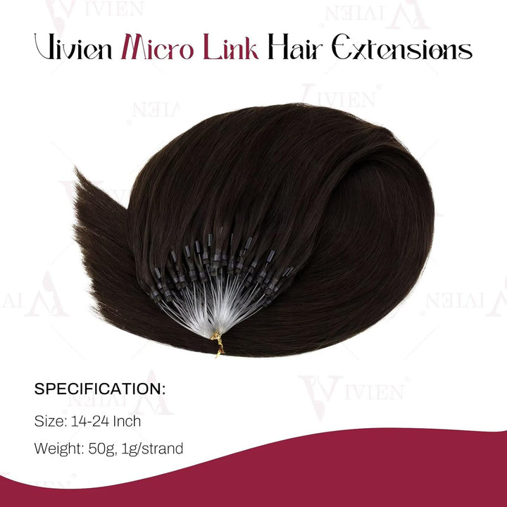 Vivien Extensions Microring Echthaar Braun Microring Extensions Echthaar Dunkelstes Braun Echthaar M